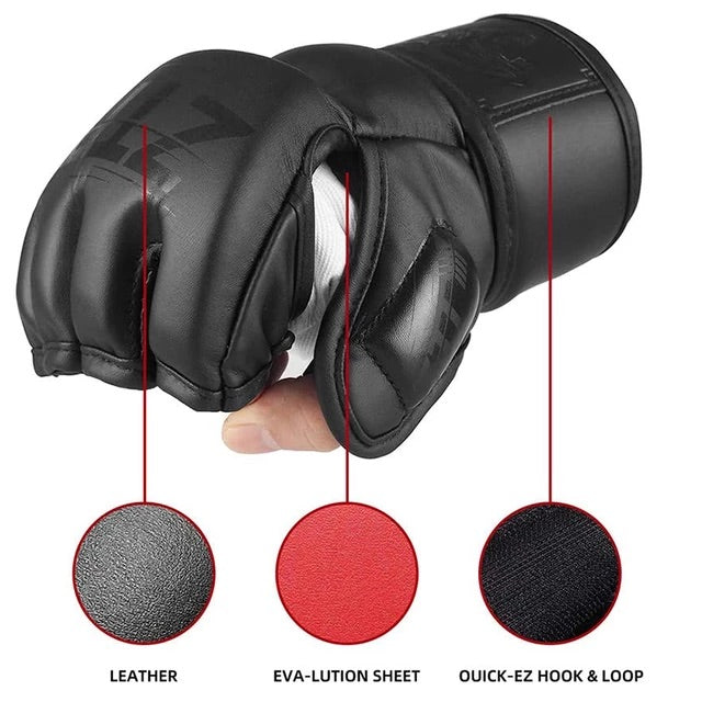 Genuine Leather Half Finger Mixed Martial Arts Gloves