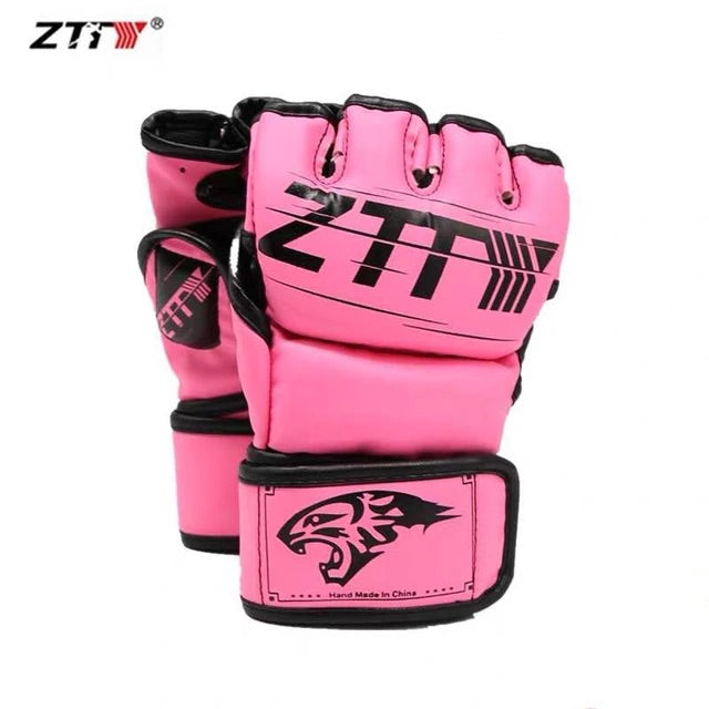 Genuine Leather Half Finger Mixed Martial Arts Gloves