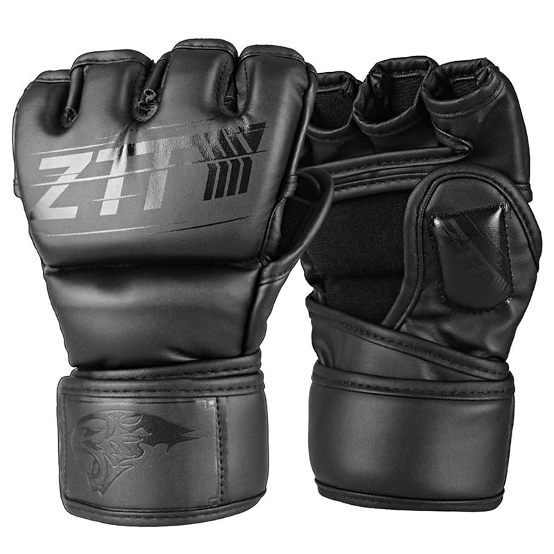 Genuine Leather Half Finger Mixed Martial Arts Gloves